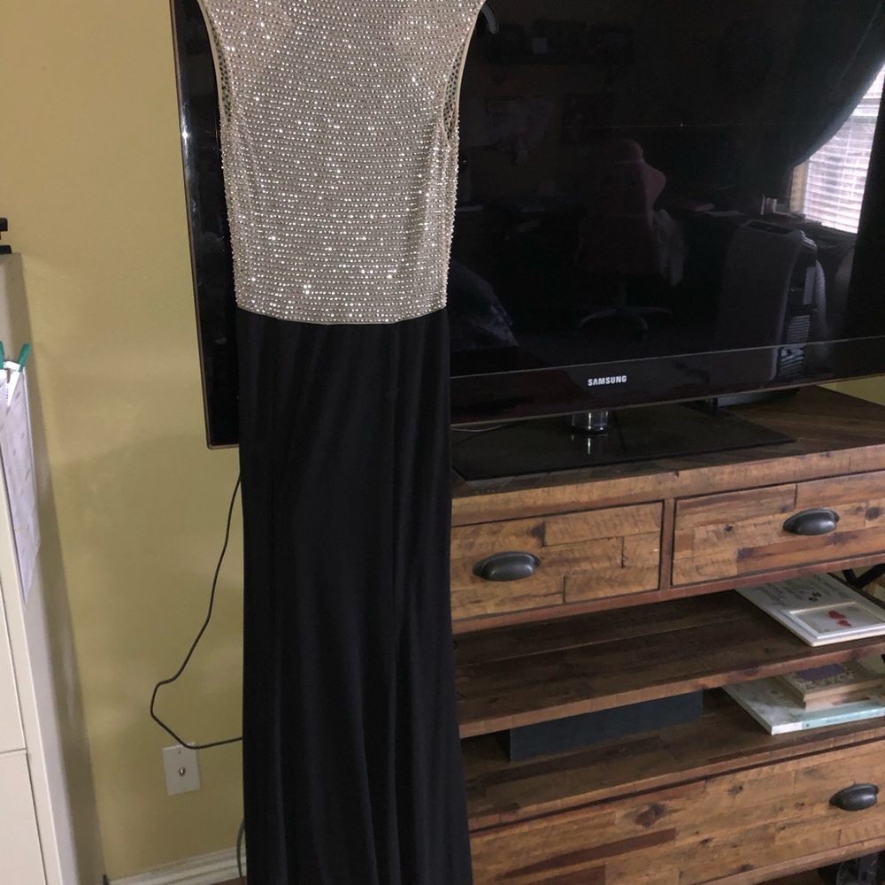 Black Gown with Silver Embellished Top